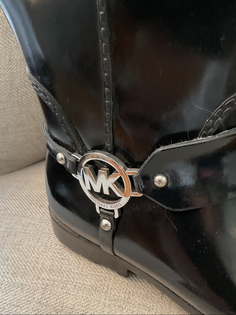 Michael Kors Black Fulton Tall Rain Boots - Picture 2 of 7
